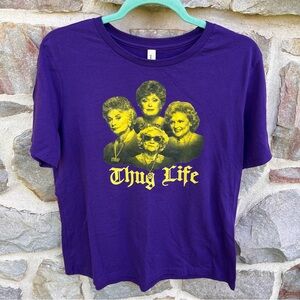 Golden Girls Purple and Yellow Thug Life Shirt Large
